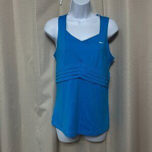 Nike Tennis Dri Fit Pullover Wide Strap Tank Top Women's Size Large Blue